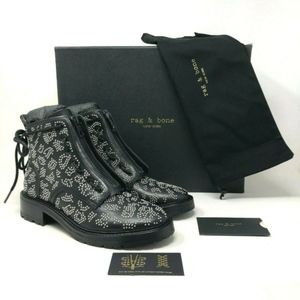 Rag & Bone Cannon Studded Front Zip Combat Boots